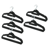 Kuber IndustriesVelvet Cloth Hanger Set of 25 With Chromed Plated Steel Hook (Black)
